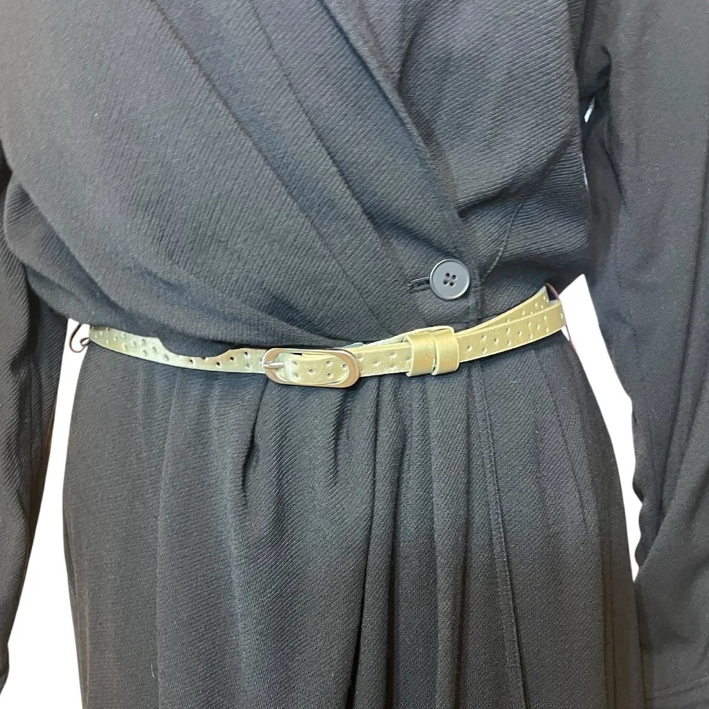 Louis Féraud Vintage Wool Wrap Dress, West Germany, 10, Black - Picture 7 of 16